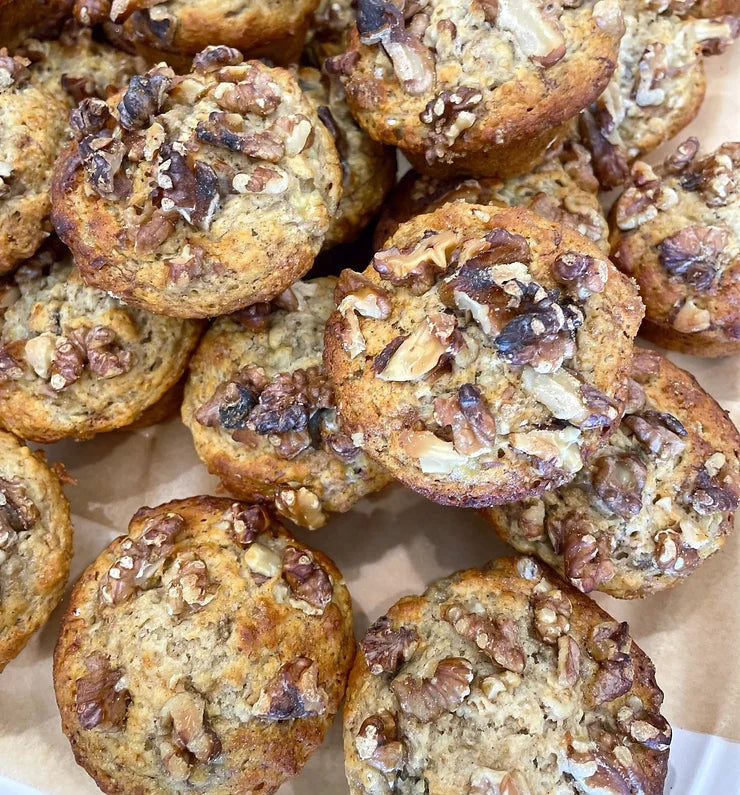 Banana,  oat & walnut muffins