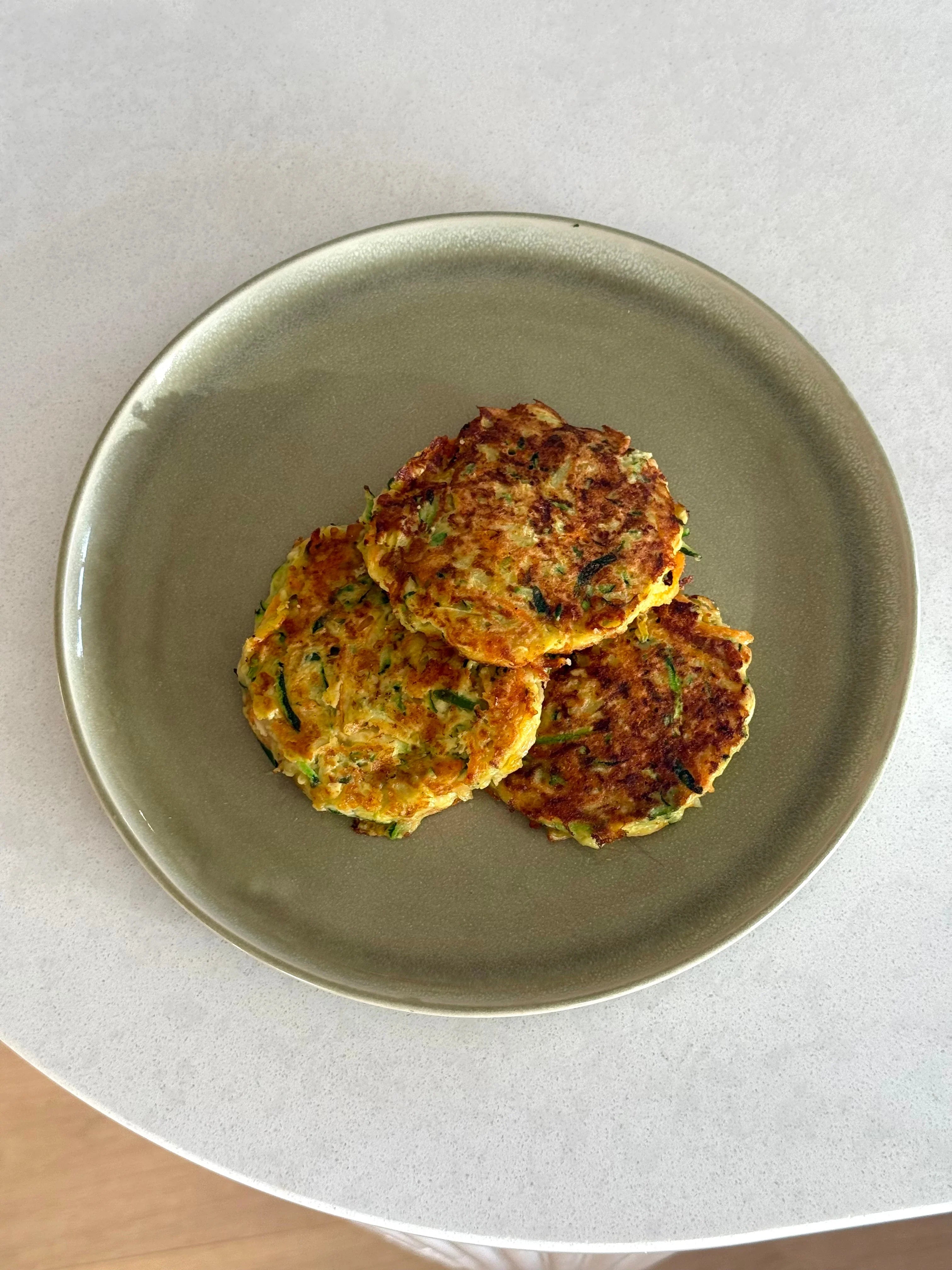 Zucchini, Carrot and Cottage Cheese Fritters