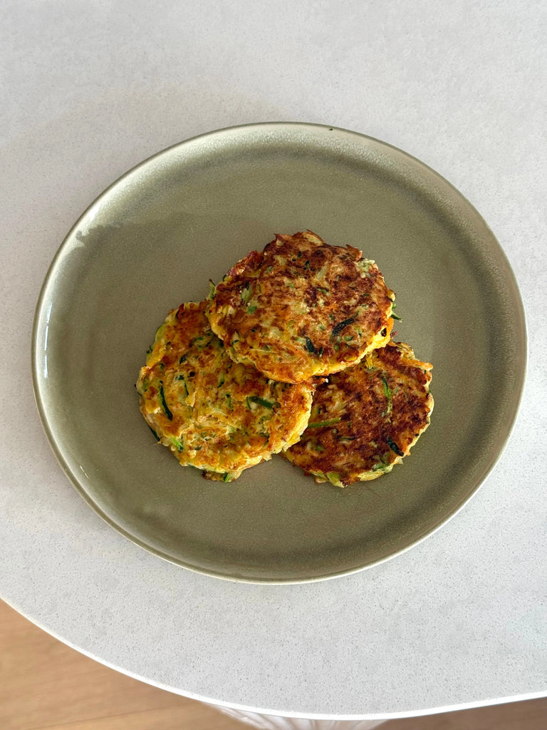 Zucchini, Carrot and Cottage Cheese Fritters