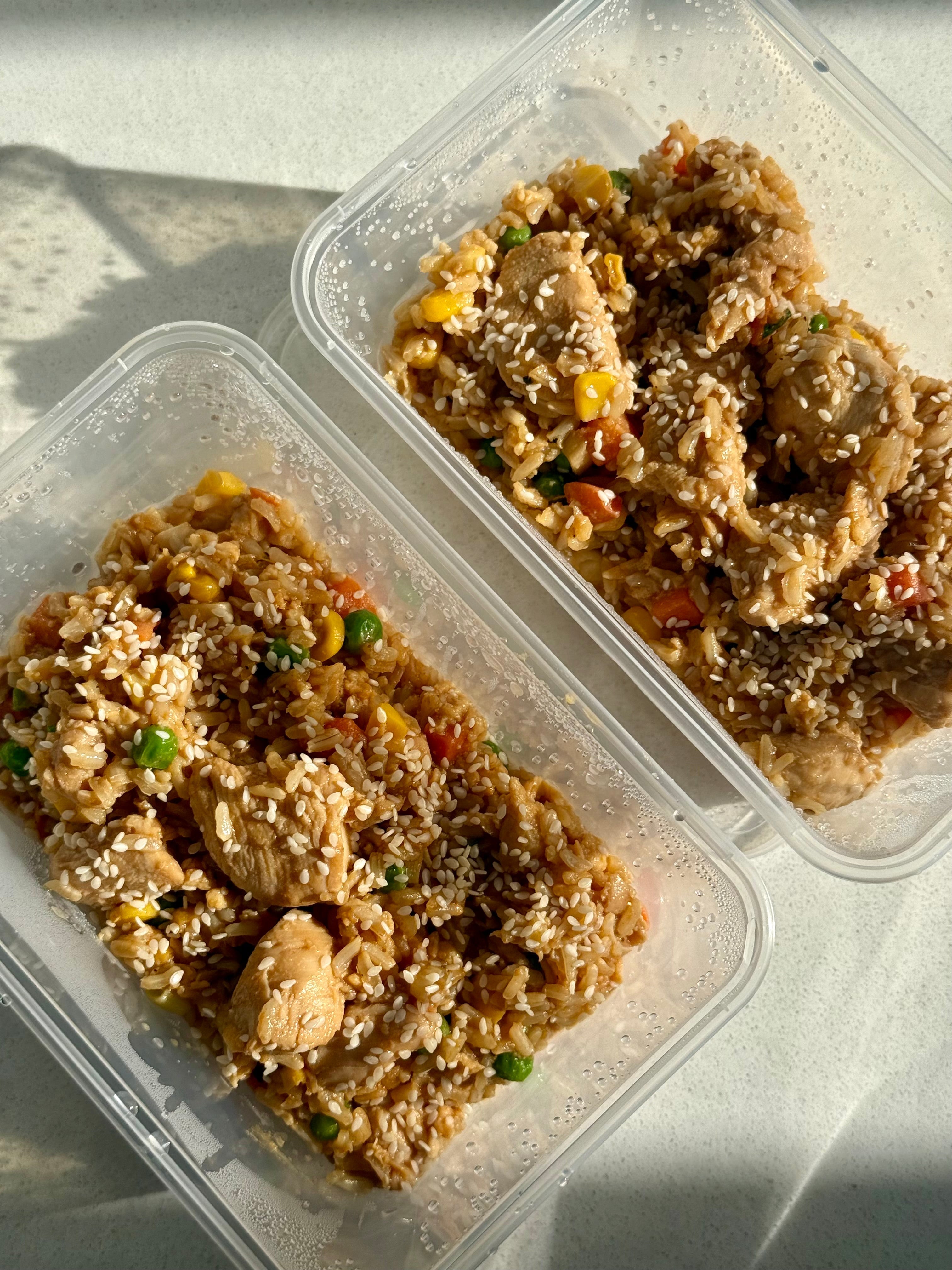 Honey Sesame Chicken & Egg Fried Rice