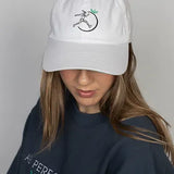 Unisex White Adjustable Logo Cap